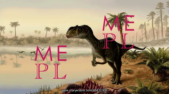 : Yangchuanosaurus eats the carrion of a dead animal : Yangchuanosaurus eats the carrion of a dead animal