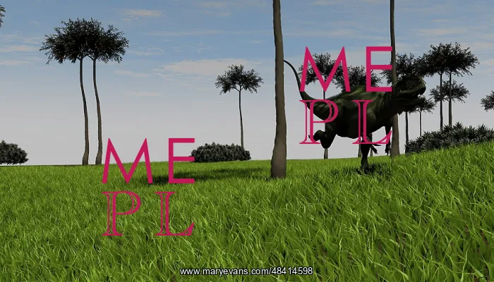 : Yangchuanosaurus running across a grassy field : Yangchuanosaurus running across a grassy field