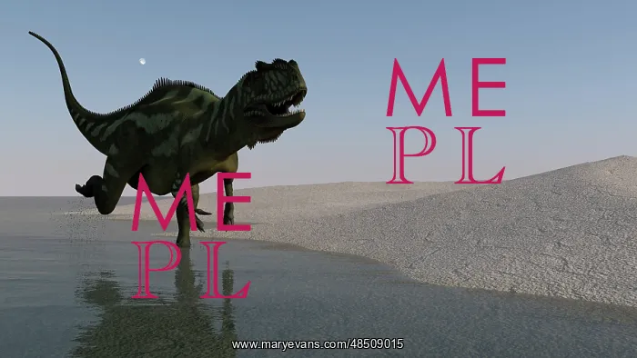 : Yangchuanosaurus running along the shore : Yangchuanosaurus running along the shore