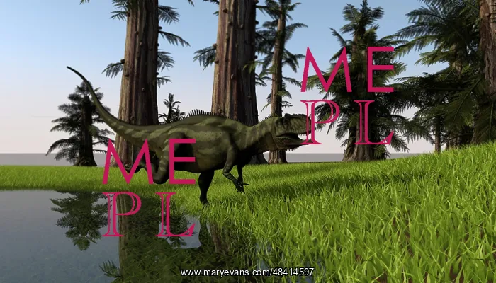 : Yangchuanosaurus running through a swamp : Yangchuanosaurus running through a swamp