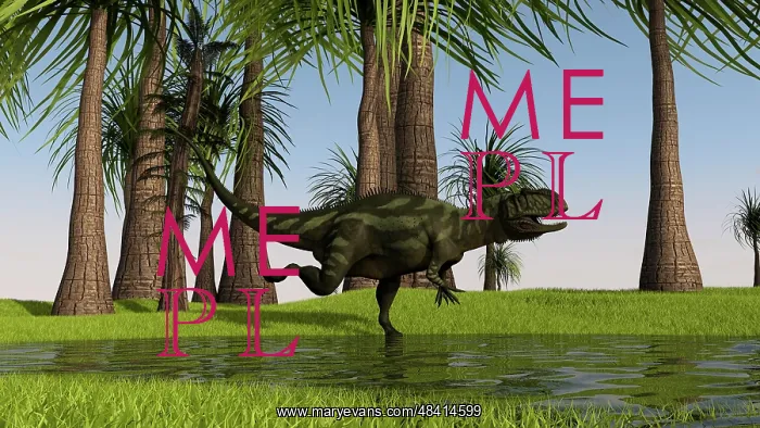 : Yangchuanosaurus running through swampy water : Yangchuanosaurus running through swampy water