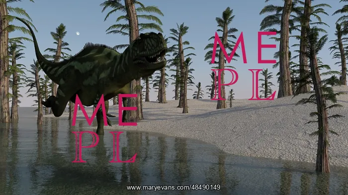 : Yangchuanosaurus running through water : Yangchuanosaurus running through water