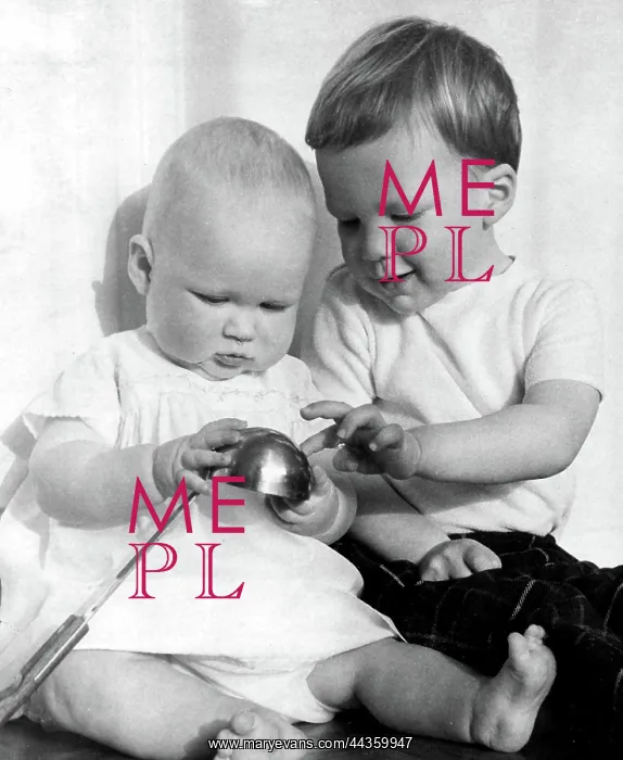 : Three year-old old boy explaining a reflection to his baby s : Three year-old old boy explaining a reflection to his baby s