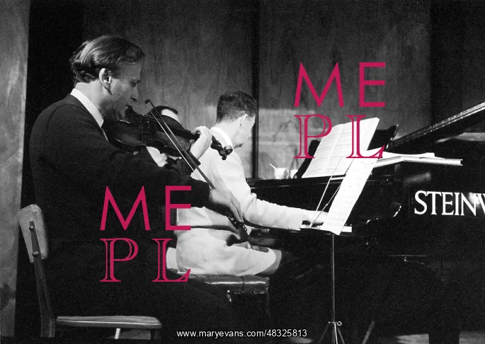 : Yehudi Menuhin and Benjamin Britten Rehearsing : Yehudi Menuhin and Benjamin Britten Rehearsing