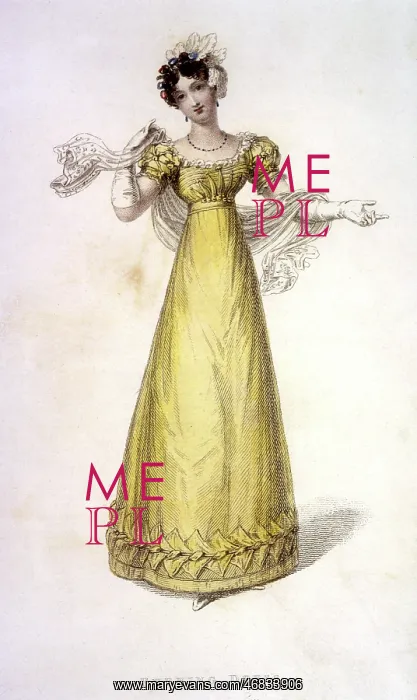 : YELLOW EVENING GOWN 1823 : YELLOW EVENING GOWN 1823