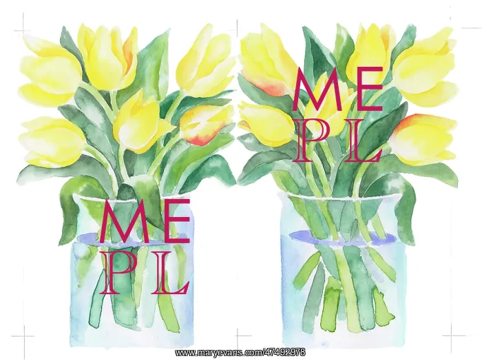 : Yellow Tulips in a vase ? cut-out design : Yellow Tulips in a vase ? cut-out design