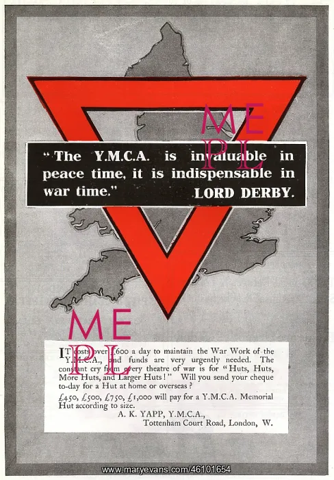 : YMCA fundraising advertisement, WW1 : YMCA fundraising advertisement, WW1