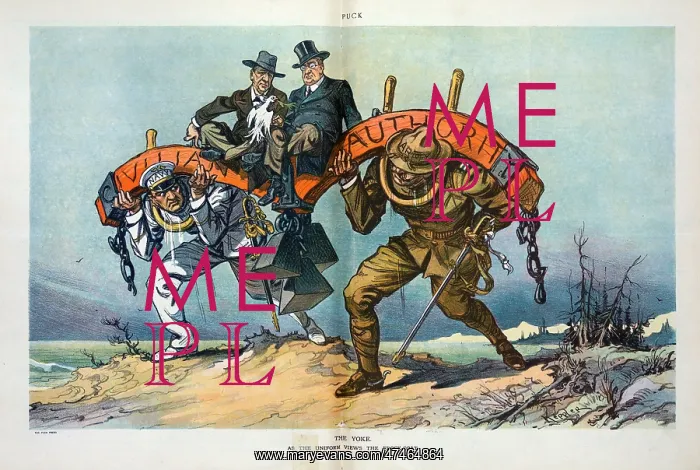 : The yoke. Illustration shows a man labeled Navy wearing a white uniform : The yoke. Illustration shows a man labeled Navy wearing a white uniform