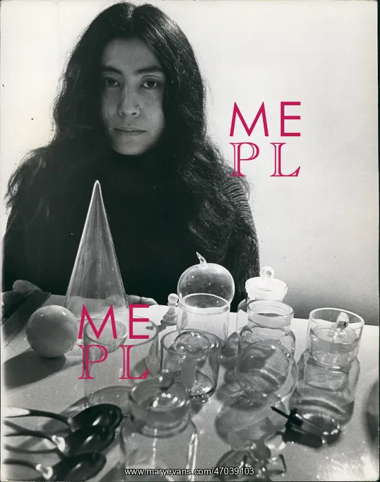 : Yoko Ono with items from her Life Exhibition : Yoko Ono with items from her Life Exhibition