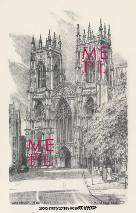 : York Minster. West Front. Line engraving : York Minster. West Front. Line engraving