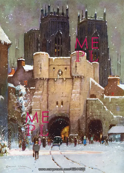 : York Minster in winter by Ernest Uden : York Minster in winter by Ernest Uden