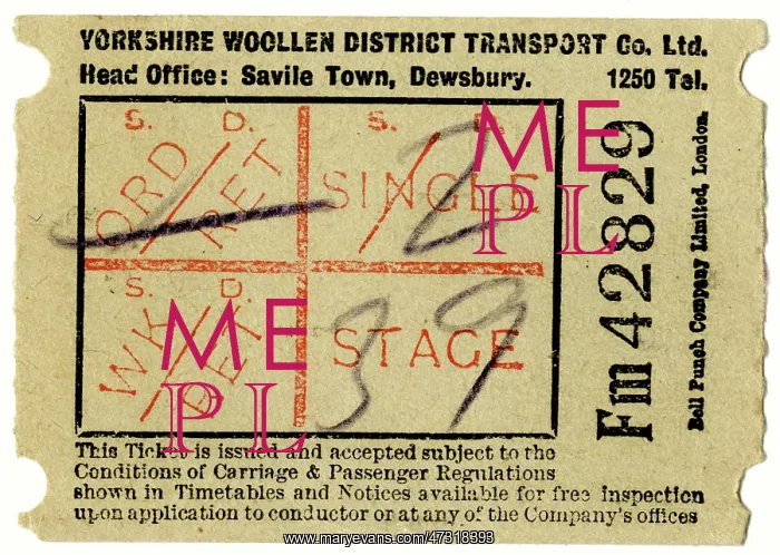  : Yorkshire Bus Ticket