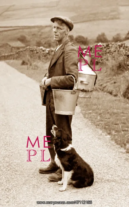  : Yorkshire Dales farmer with his dog, probably 1920s