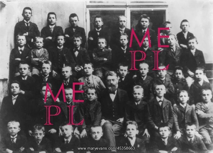 : Young Adolf Hitler (top, right) with classmates : Young Adolf Hitler (top, right) with classmates