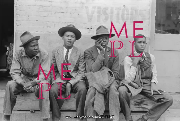 : Young African American men on a bench on a Waco : Young African American men on a bench on a Waco