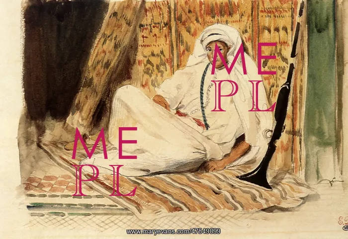 : Young Arab in His Apartment, by Delacroix : Young Arab in His Apartment, by Delacroix