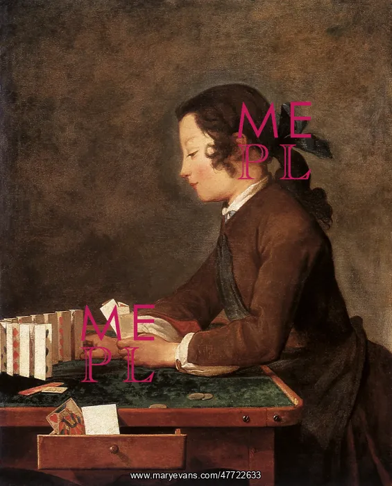 : Young Boy with a House of Cards, by Chardin : Young Boy with a House of Cards, by Chardin