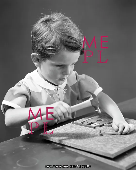 : Young Boy Playing with Construction Learning Board Game : Young Boy Playing with Construction Learning Board Game