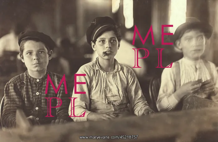  : Young Cigarmakers. Three young boys at work ?