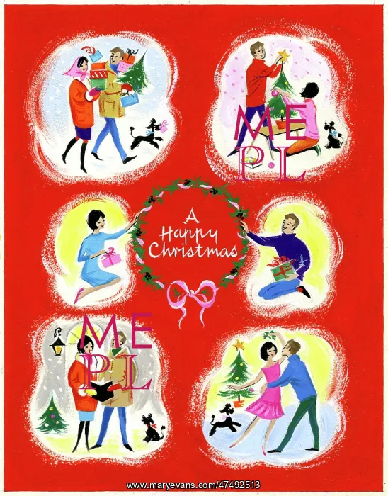 : Young couple engaged in Christmas activities : Young couple engaged in Christmas activities