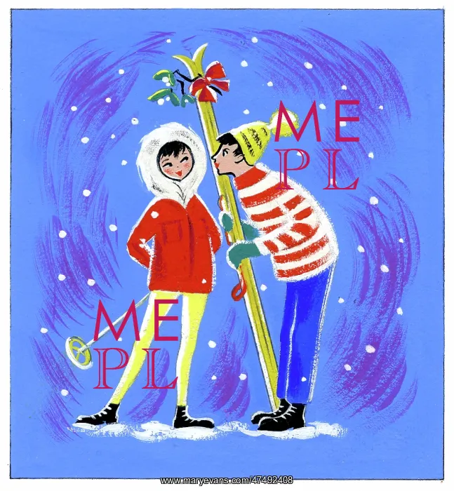 : Young couple with skis : Young couple with skis