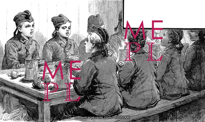 : Young Emigrants singing Grace on their ship, 1884 : Young Emigrants singing Grace on their ship, 1884