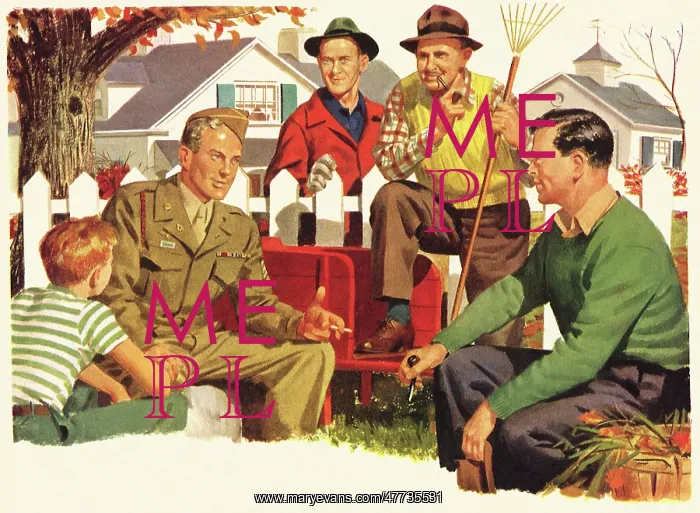  : Young G.I. in Uniform talks with Neighbors