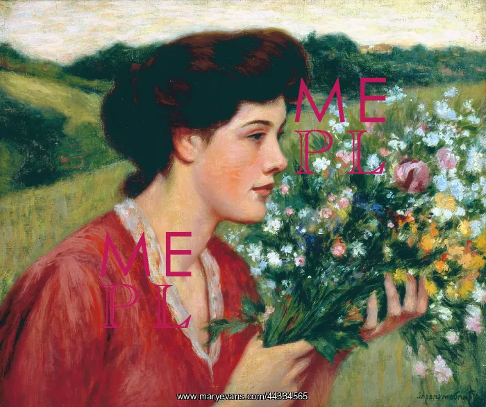 : Young Girl with a Bouquet : Young Girl with a Bouquet