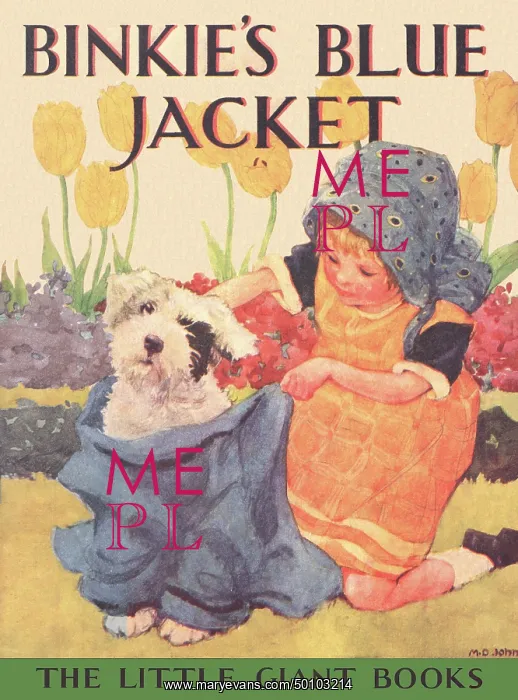 : Young Girl Dressing a Puppy : Young Girl Dressing a Puppy
