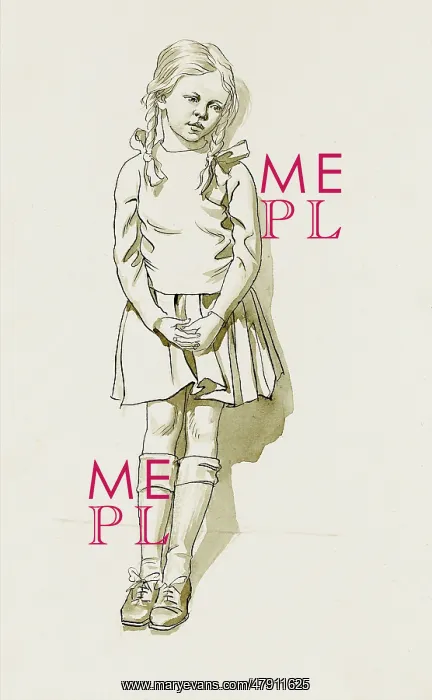 : A young girl leaning backward against a wall : A young girl leaning backward against a wall
