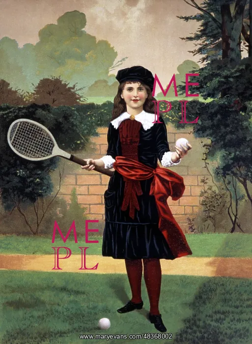  : Young girl playing tennis
