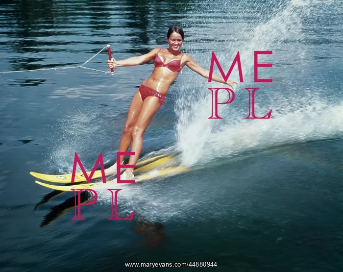 : Young Girl Water Skiing : Young Girl Water Skiing