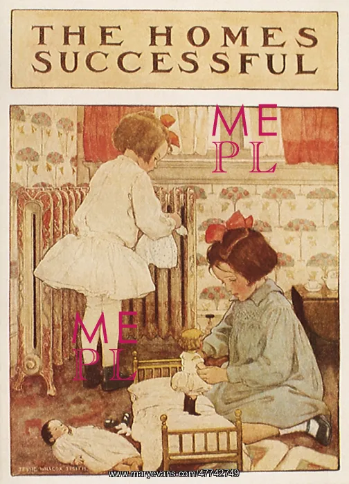 : Two Young Girls play with Dolls : Two Young Girls play with Dolls
