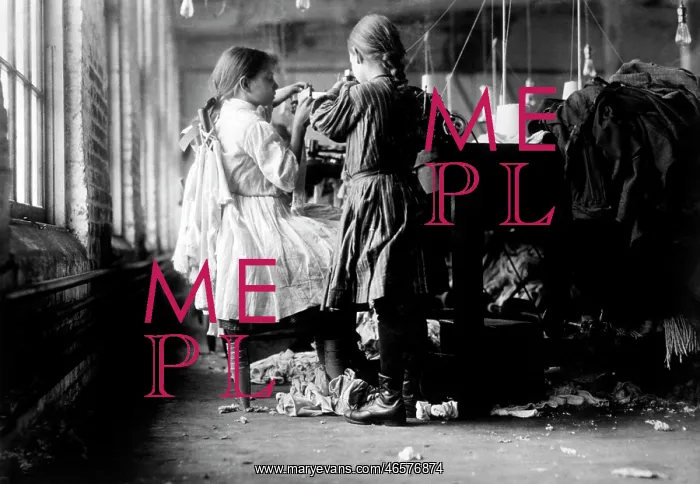  : Two Young Girls Working in Mill