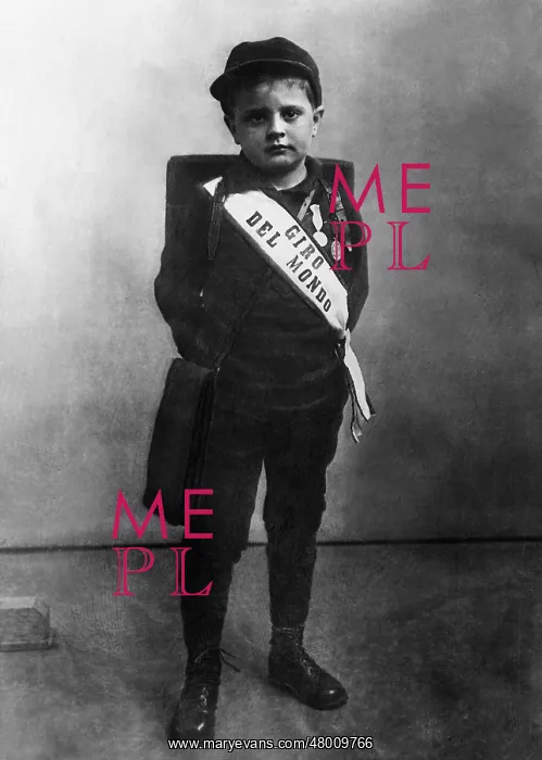 : Young Globetrotter before a walk around the world, 1925 : Young Globetrotter before a walk around the world, 1925
