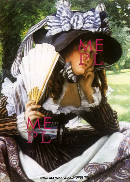 : Young Lady with a Fan, by Tissot : Young Lady with a Fan, by Tissot