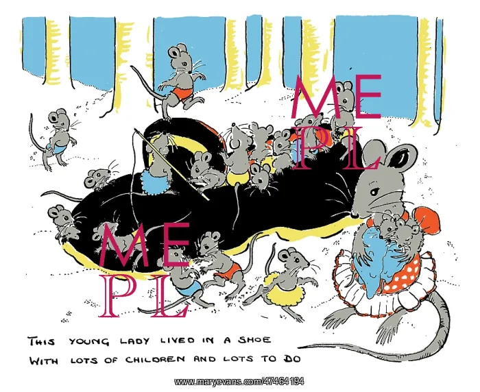 : This young lady lived in a shoe ? mice : This young lady lived in a shoe ? mice