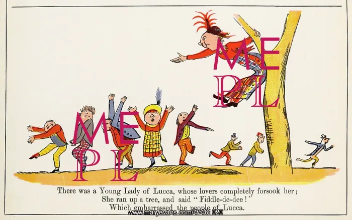 : Young Lady of Lucca, Edward Lear : Young Lady of Lucca, Edward Lear