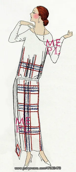 : Young lady in patterned dress by Philippe and Gaston : Young lady in patterned dress by Philippe and Gaston