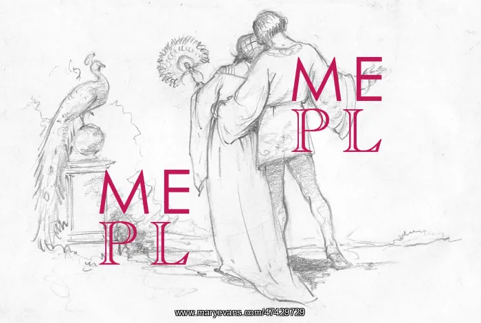 : Two young lovers take a stroll in a garden : Two young lovers take a stroll in a garden