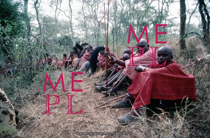 : Young Maasai boys, seated : Young Maasai boys, seated