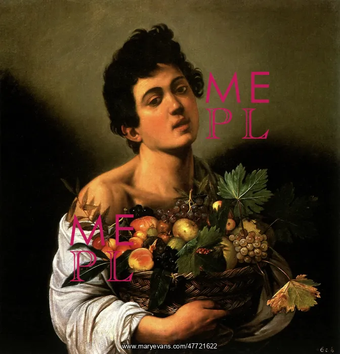 : Young Man with a Basket of Fruit, by Caravaggio : Young Man with a Basket of Fruit, by Caravaggio