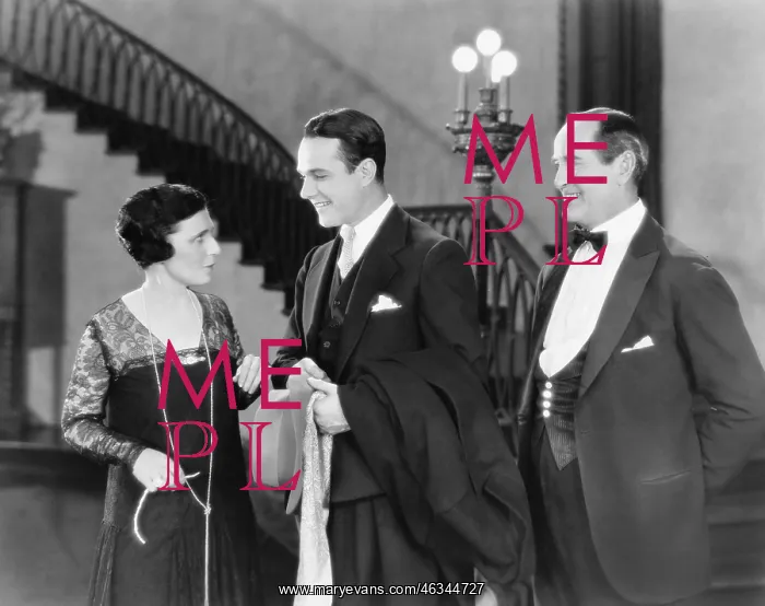 : Young man greeting a woman : Young man greeting a woman