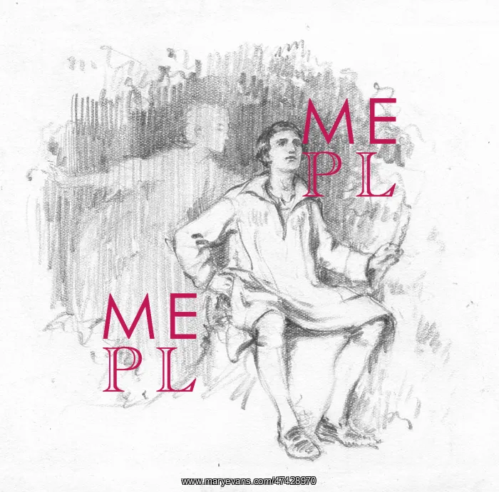 : A young man sitting down, with a ghostly figure : A young man sitting down, with a ghostly figure