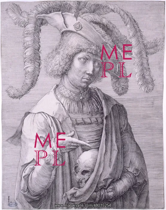 : Young man with a skull : Young man with a skull
