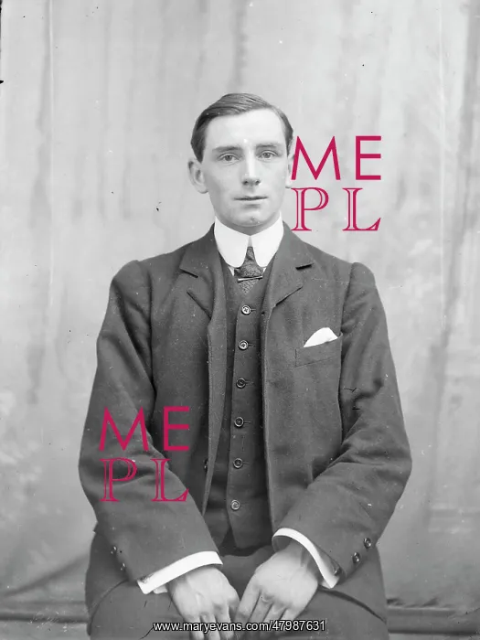 : Young man in studio photo, Mid Wales : Young man in studio photo, Mid Wales