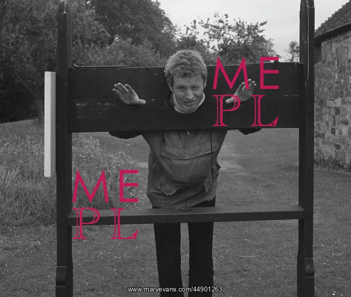 : Young man trapped in the stocks : Young man trapped in the stocks