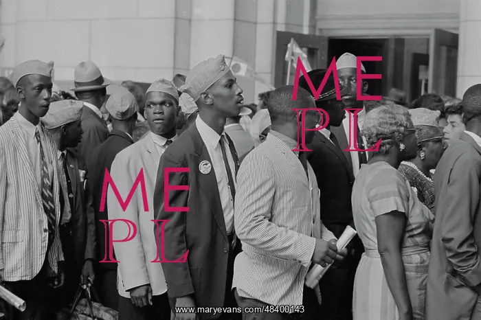 : Young men in NAACP caps in front of Union : Young men in NAACP caps in front of Union