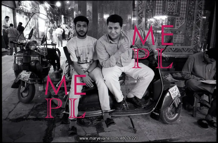  : Young men with scooter outside Bazaar, Cairo, Egypt
