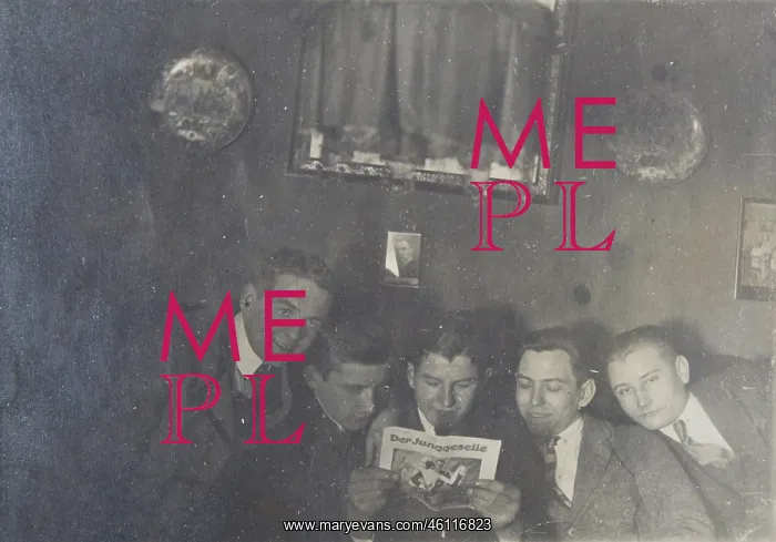 : Five young men (sitting on a sofa) : Five young men (sitting on a sofa)